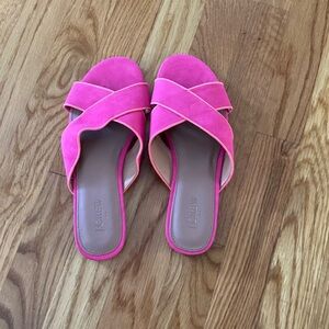 Women’s J Crew sandals pink with orange detail